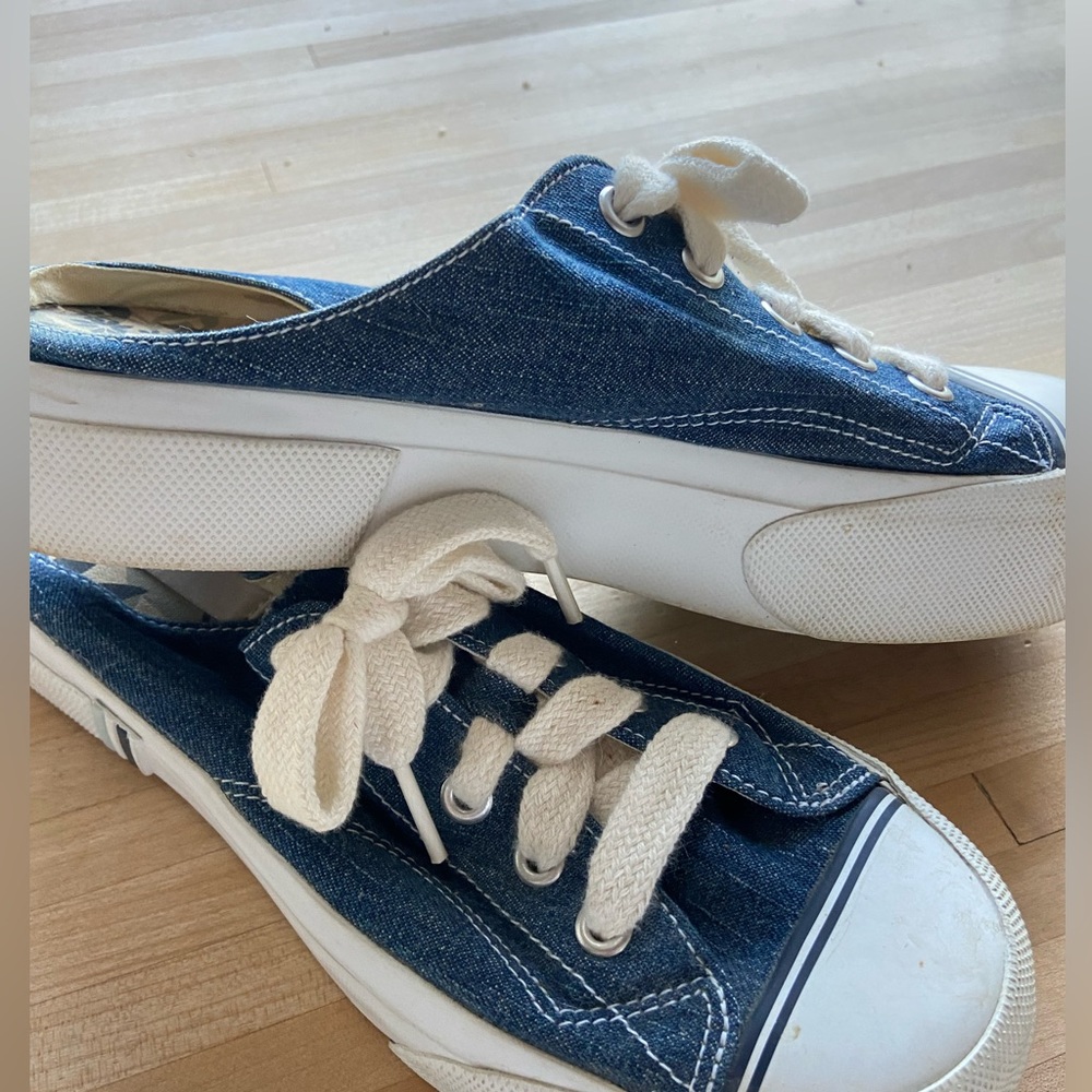 Super cute vintage platform keds denim sneaker slides size 7.5